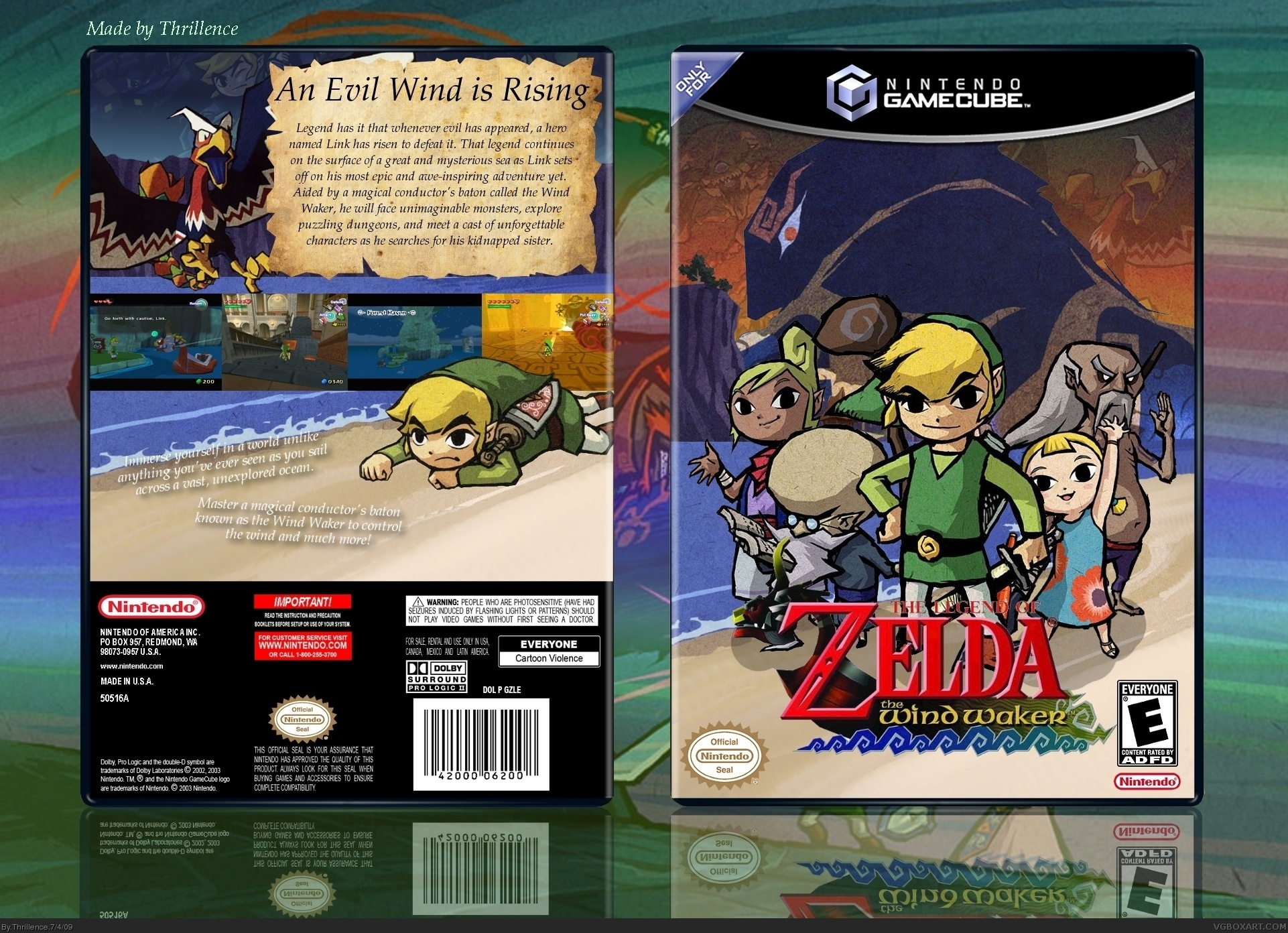 The Legend of Zelda: The Wind Waker GameCube Box Art Cover by Thrillence