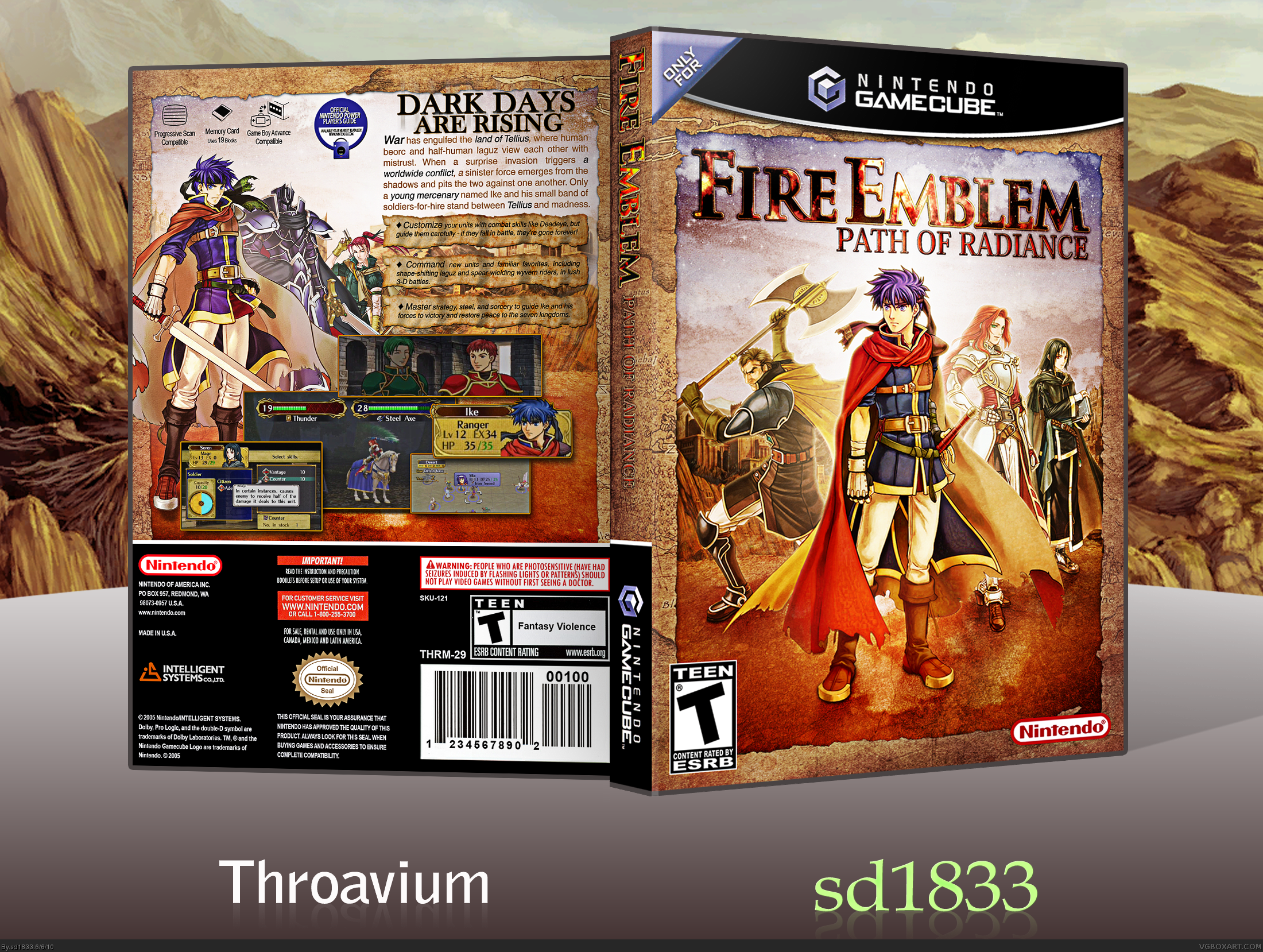 Viewing full size Fire Emblem: Path of Radiance box cover.