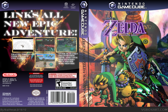 gå Voksen kirurg The Legend of Zelda: Majora's Mask GameCube Box Art Cover by fballfreak
