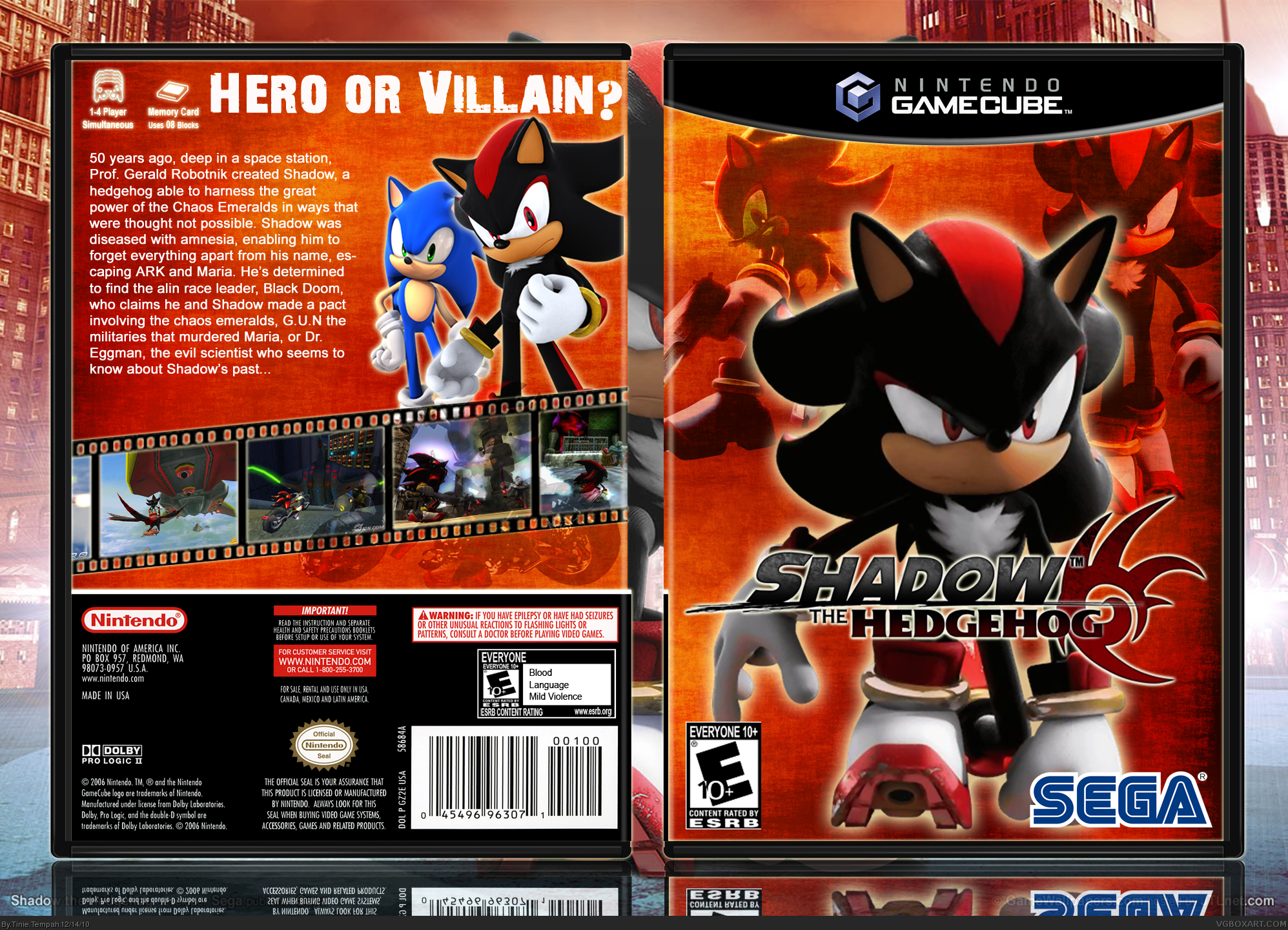 Shadow the Hedgehog box cover