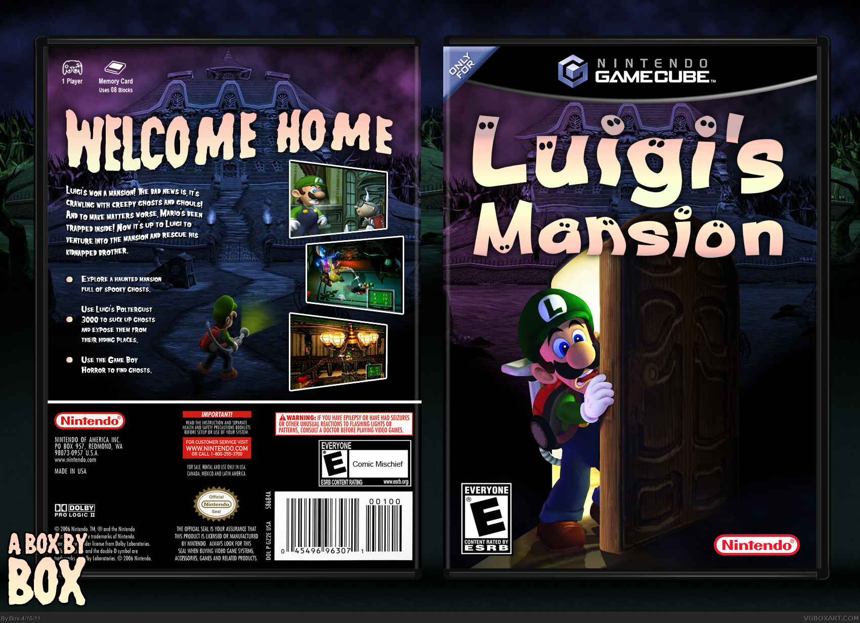 Luigi's Mansion Single Disc Case GameCube Case Reproduction