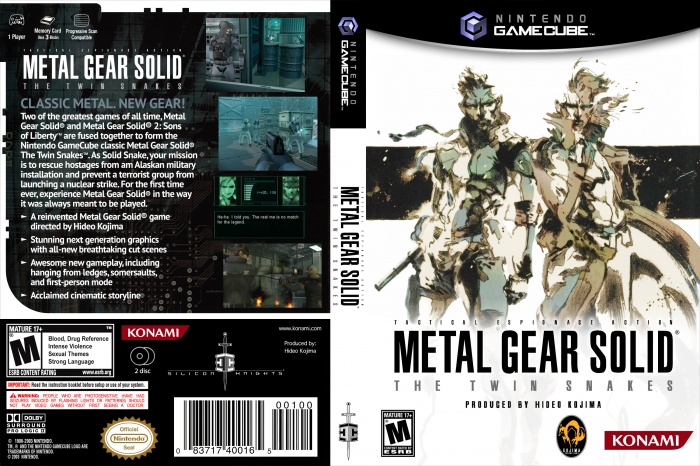 Metal Gear Solid: The Twin Snakes GameCube Box Art Cover by parabolee