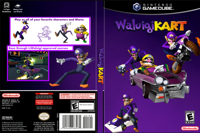 Waluigi Kart GameCube Box Art Cover by Pikminsi