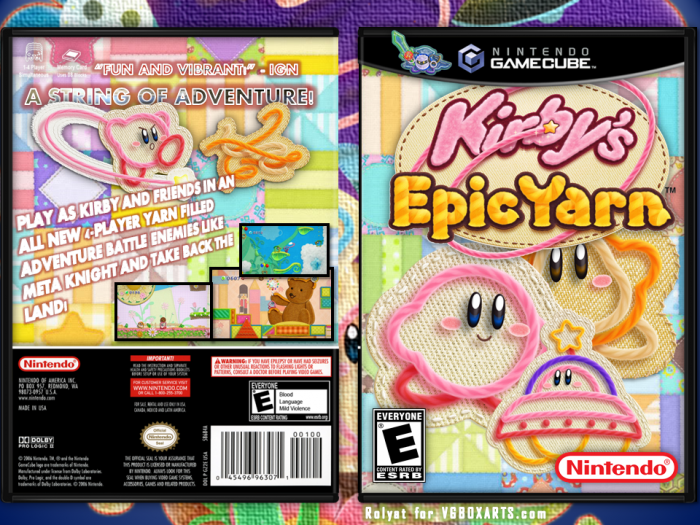 Kirby's Epic Yarn box art cover
