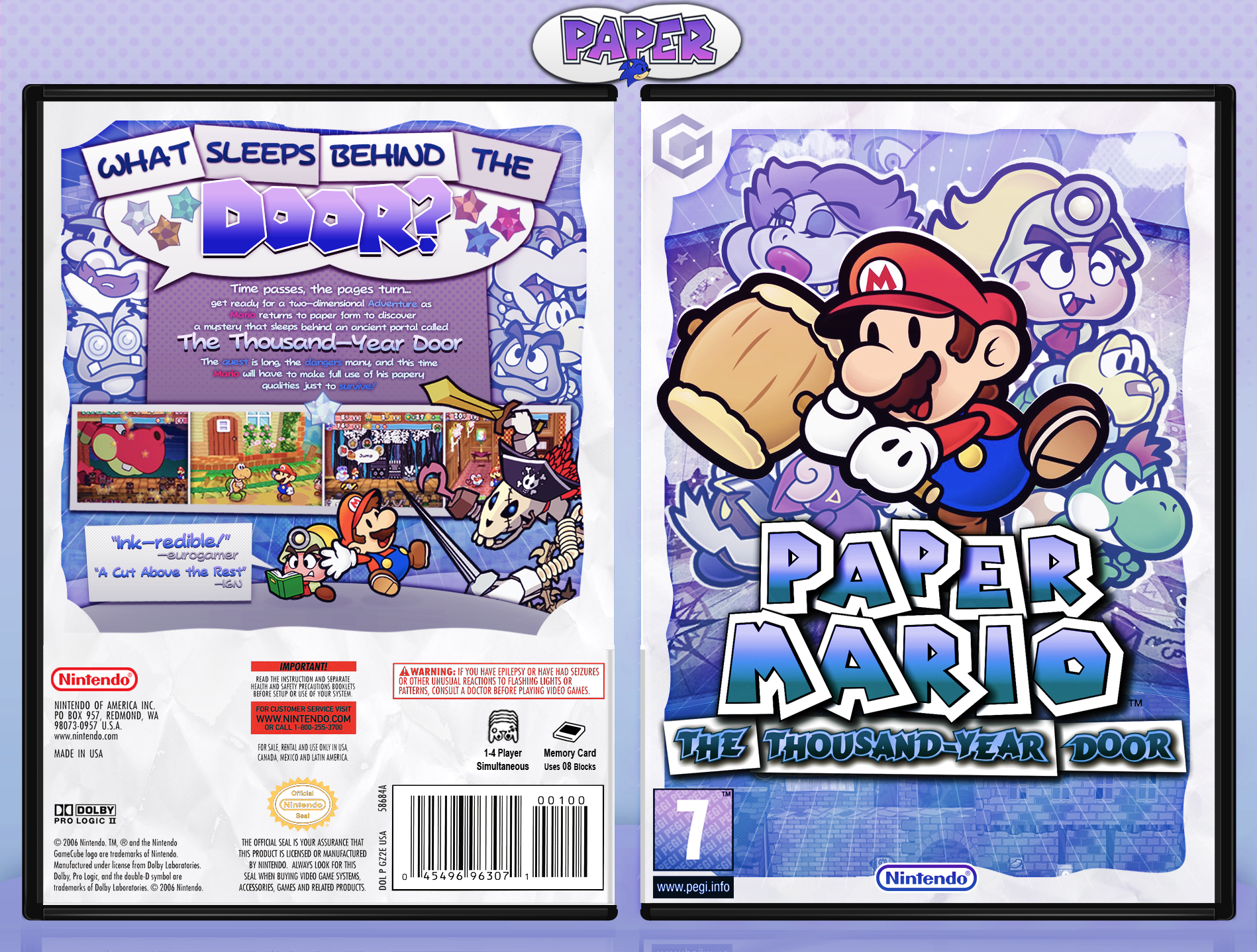 Viewing full size Paper Mario The Thousand Year Door box cover