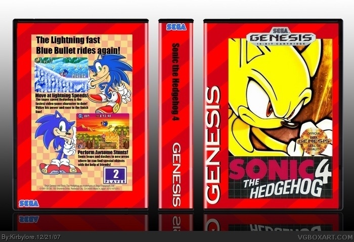 Sonic the Hedgehog 4 Genesis Box Art Cover by Kirbylore