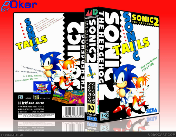 Sonic the Hedgehog 2 Genesis Box Art Cover by p0ker
