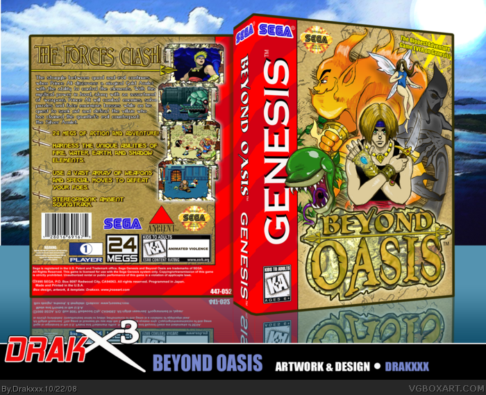 Beyond Oasis box art cover