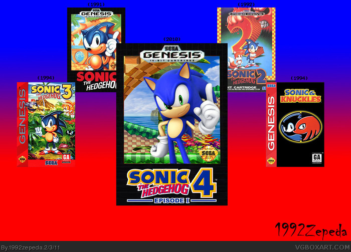 Sonic the Hedgehog 4 Genesis Box Art Cover by 1992zepeda