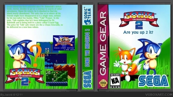 Sonic the Hedgehog 2 Genesis Box Art Cover by Jacob