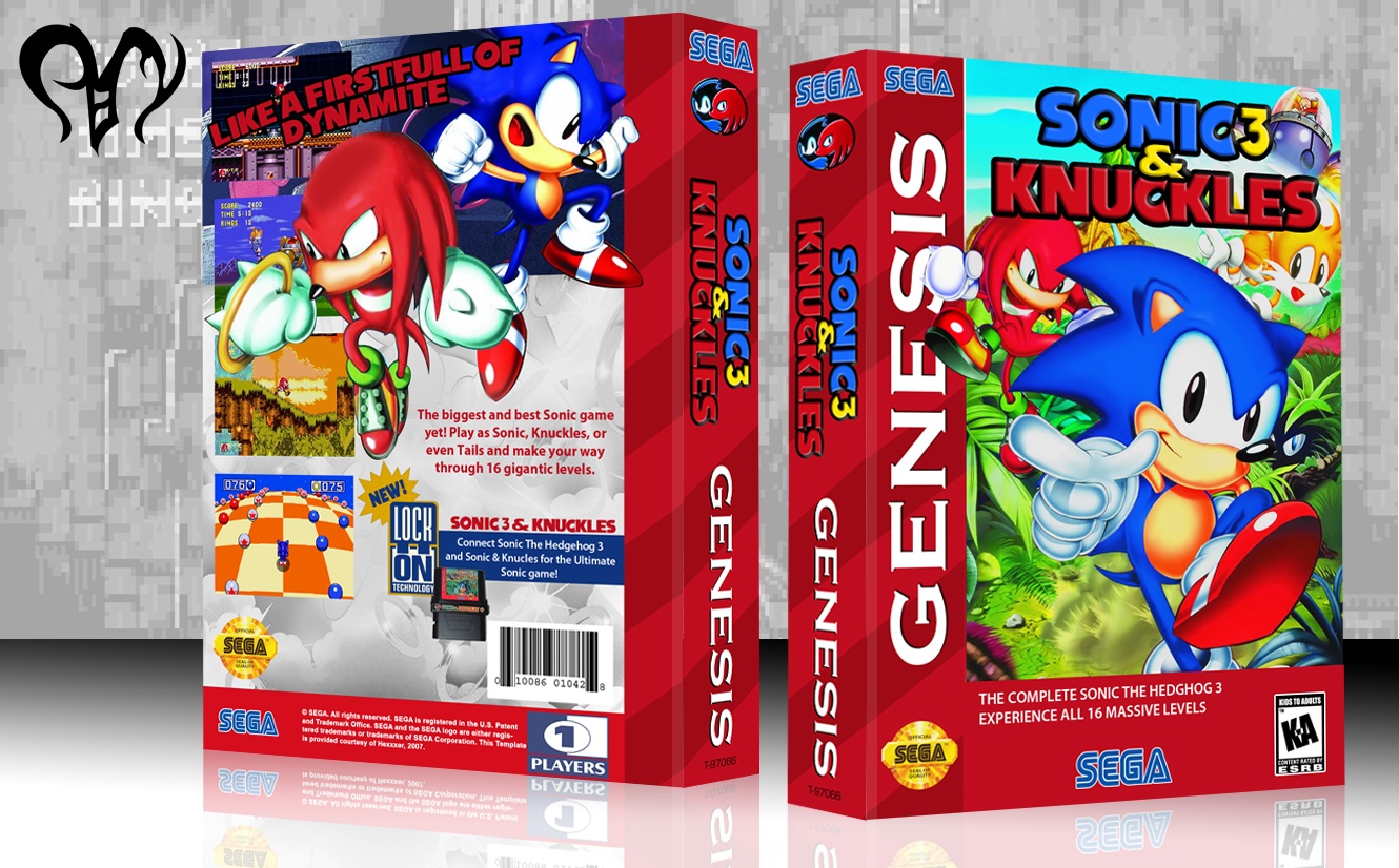 Sonic The Hedgehog 3 & Knuckles Genesis Box Art Cover by Pan