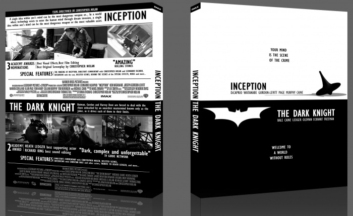 The Dark Knight Inception Double Pack DVD Movies Box Art Cover