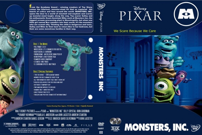 monsters inc blu ray cover