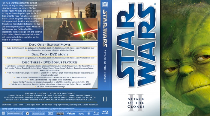 star wars ii attack of the clones dvd label image