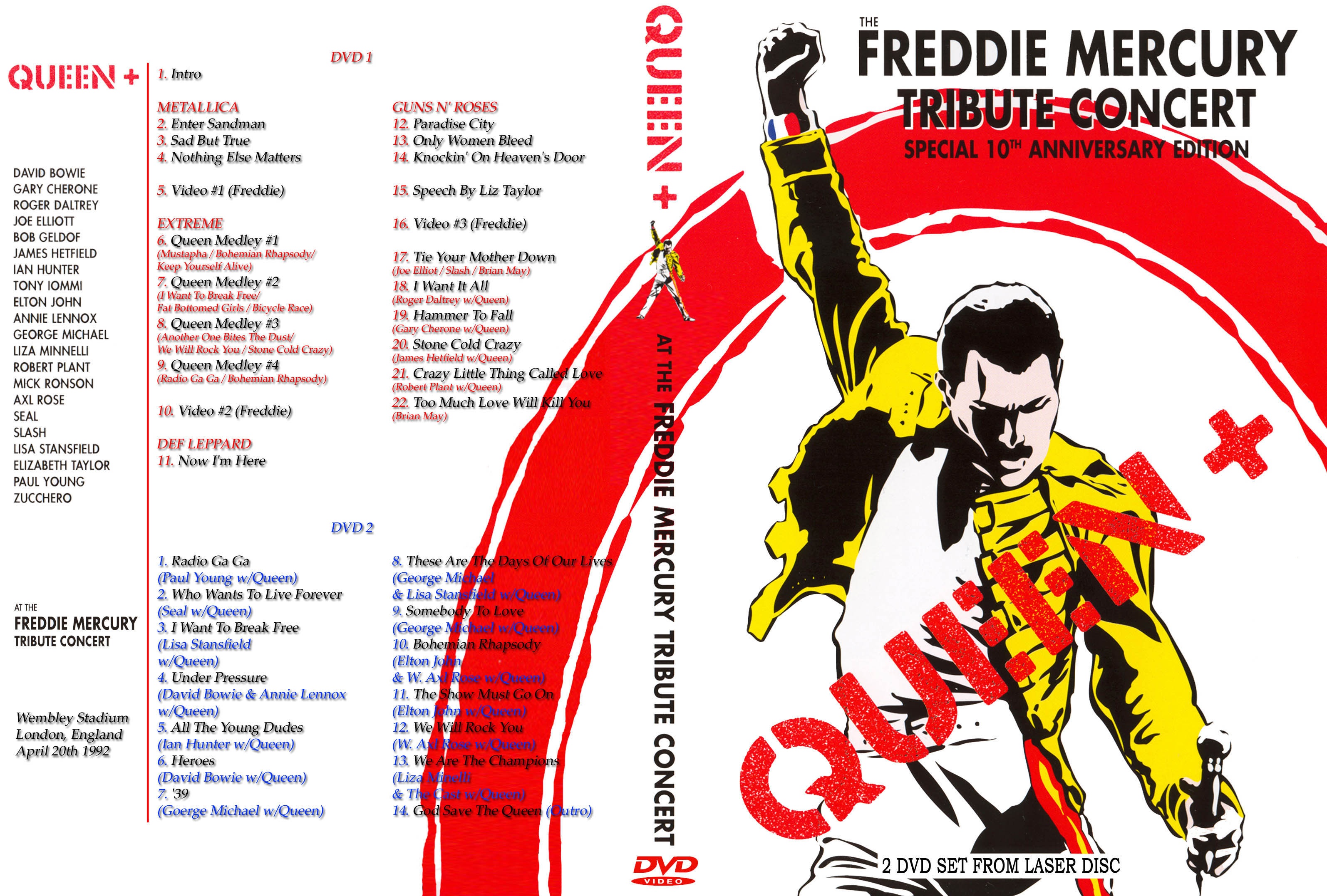 Концерт памяти фредди. Трибьют Фредди Меркьюри 1992. The Freddie Mercury Tribute Concert. Queen DVD. «Уэмбли» концерт памяти Фредди Меркьюри.