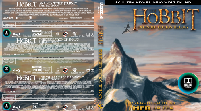 The Hobbit Extended Trilogy UHD HFR box art cover