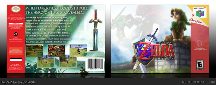 The Legend of Zelda: Ocarina of Time Wii Box Art Cover by Sarashi