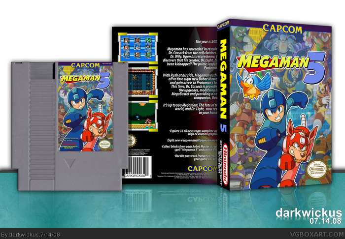 Megaman 5 box art cover