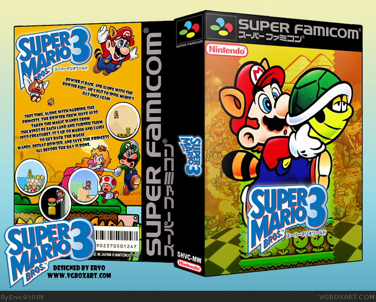 Super Mario Bros 3 Nes Box Art Cover By Ervo