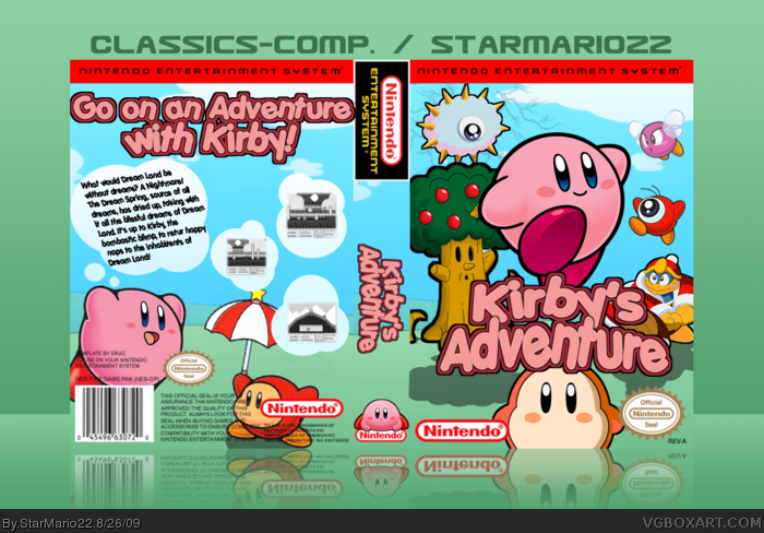 Kirby's Adventure NES Box Art Cover by StarMario22