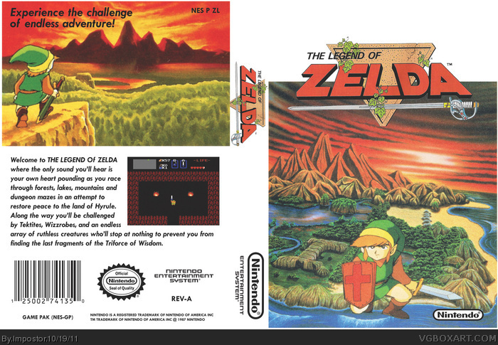 The Legend of Zelda NES Box Art Cover by Impostor