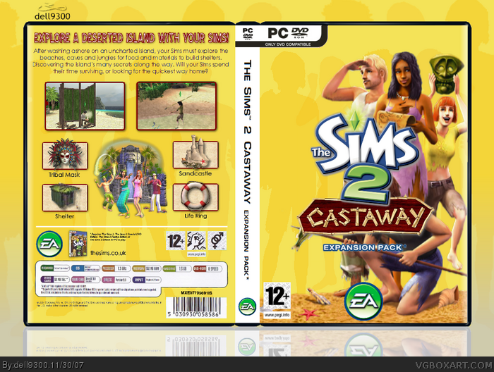 The Sims 2 Castaway box art cover