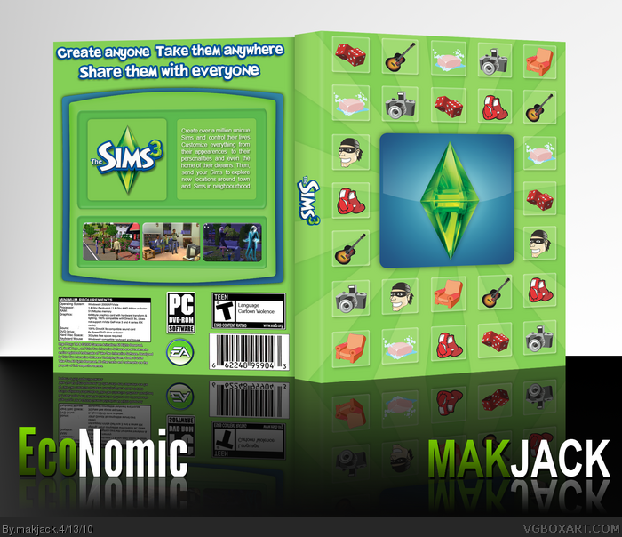 The Sims 3 box art cover