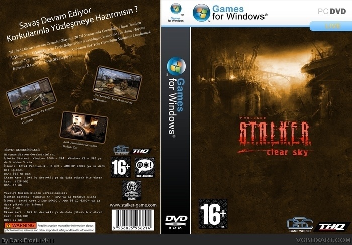 Stalker - Clear Sky (Dark Frost) (Custom) box art cover