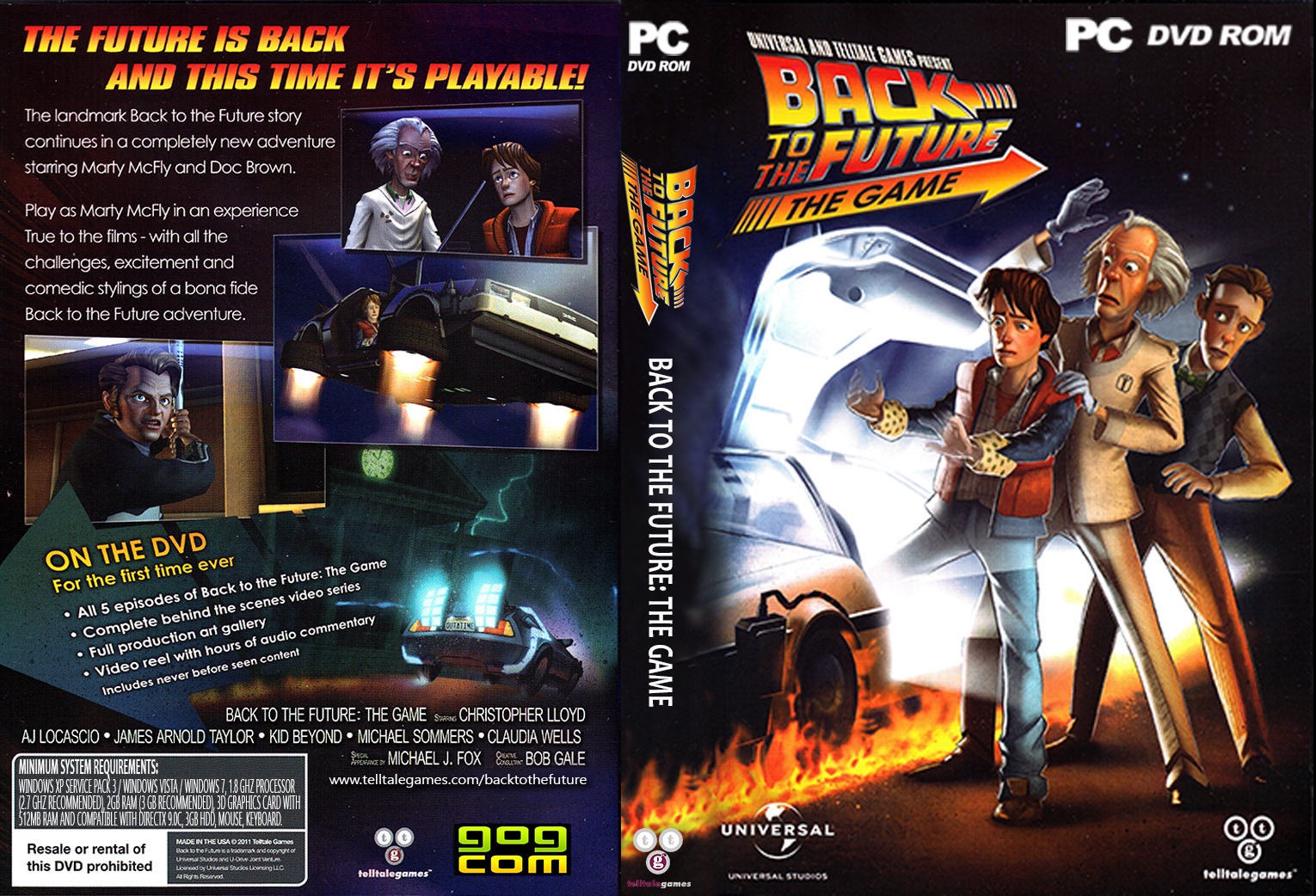 Viewing full size Back To The Future The Game box cover