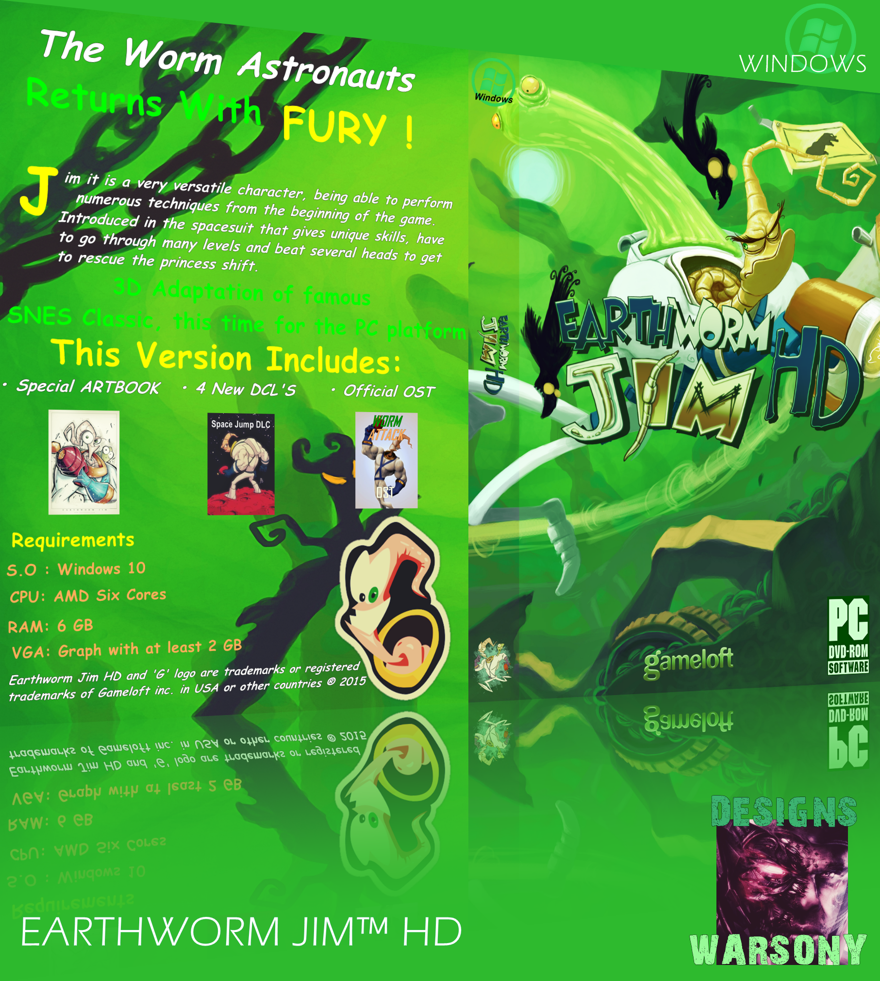 Earthworm Jim HD Edition box cover
