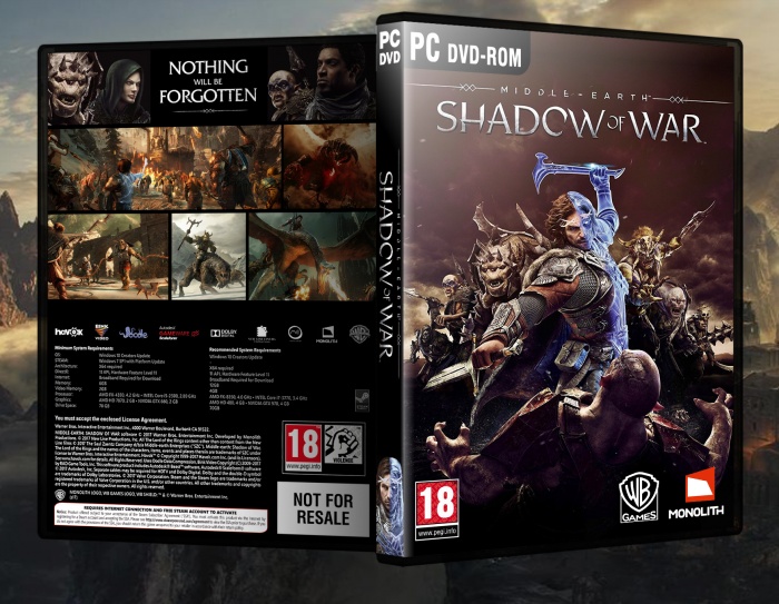Middle Earth Shadow Of War Pc Box Art Cover By Fire13spotty