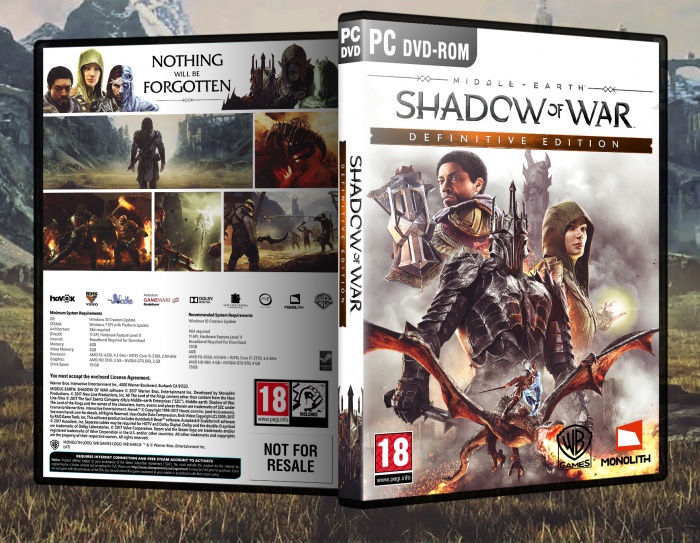 Middle Earth Shadow Of War Definitive Edition Pc Box Art Cover By Fire13spotty