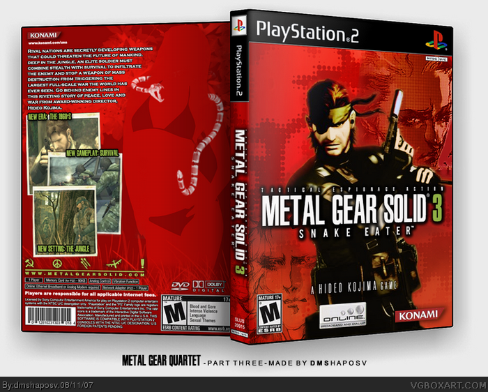 Metal Gear Solid 3: Snake Eater PlayStation 2 Box Art Cover by