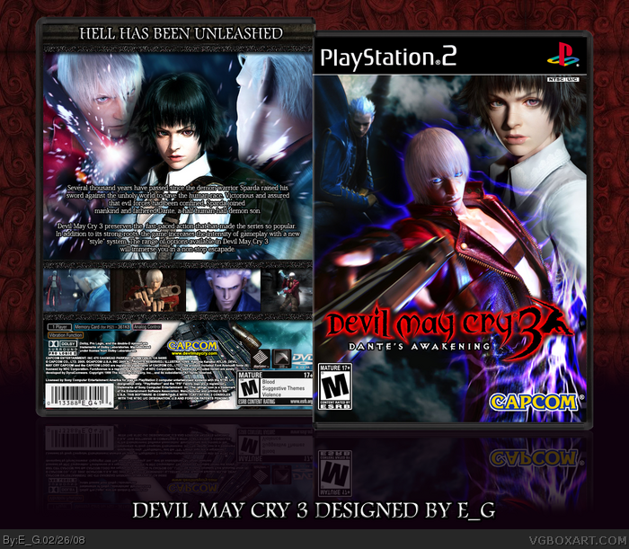 Devil May Cry 3 Playstation 2 Box Art Cover By E G
