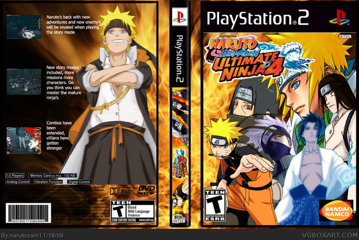 Naruto Shippuden: Ultimate Ninja 4 box art cover