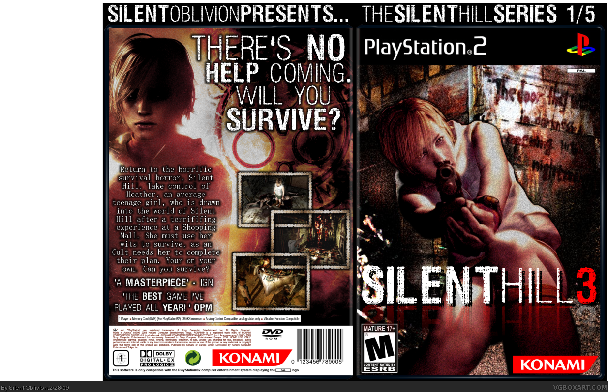 Viewing full size Silent Hill 3 box cover