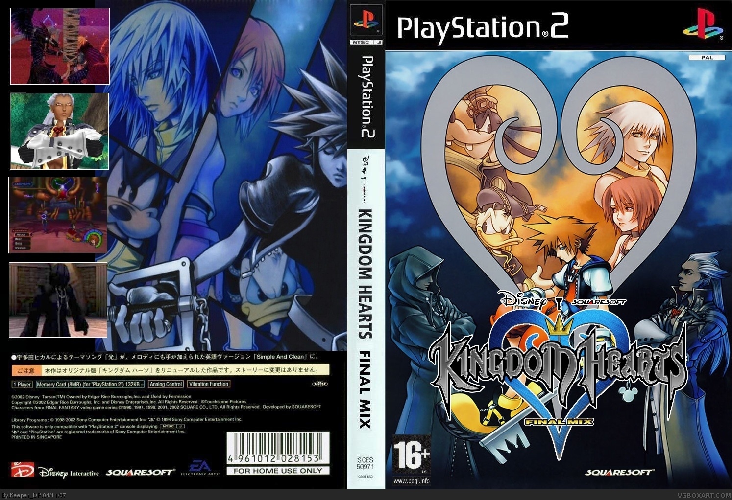 Kingdom Hearts: Final Mix PlayStation 2 Box Art Cover by Keeper_DP