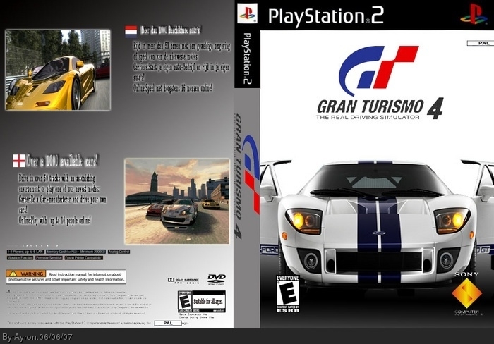 Videogame Covers] GRAN TURISMO 4 (GT4) by BlackburnCaveIrishNF on