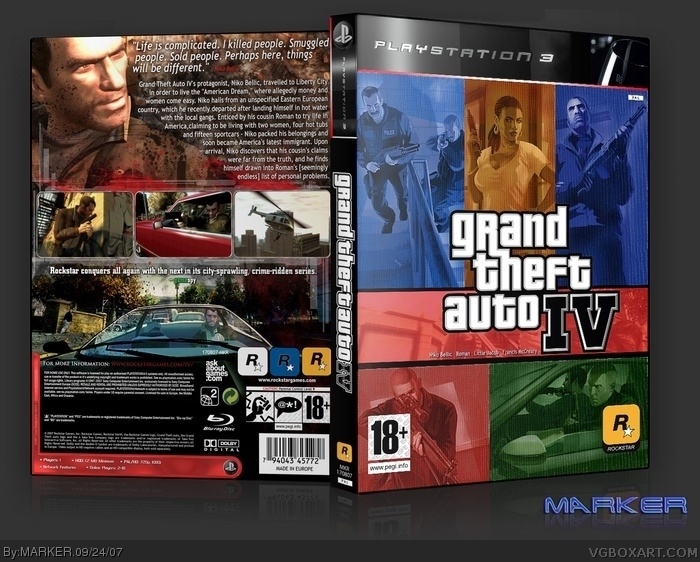 Grand Theft Auto IV PlayStation 3 Box Art Cover by MARKER