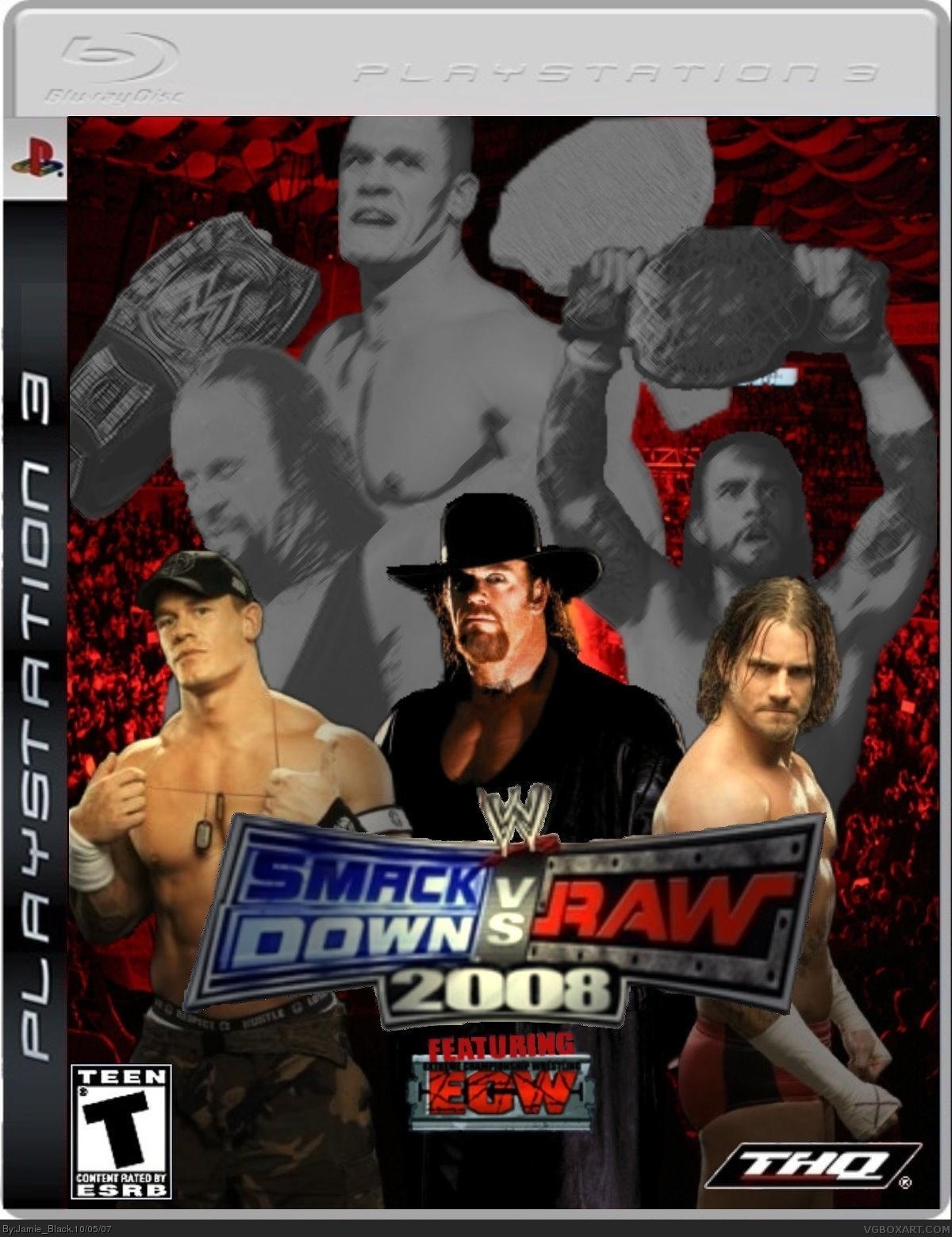 Viewing Full Size WWE SmackDown! Vs RAW 2008 Box Cover