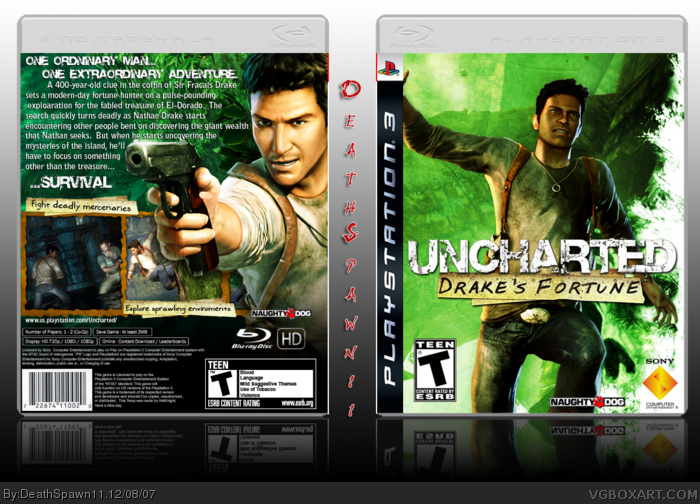 Uncharted 3: Quest for Eden PlayStation 3 Box Art Cover by GesDesign