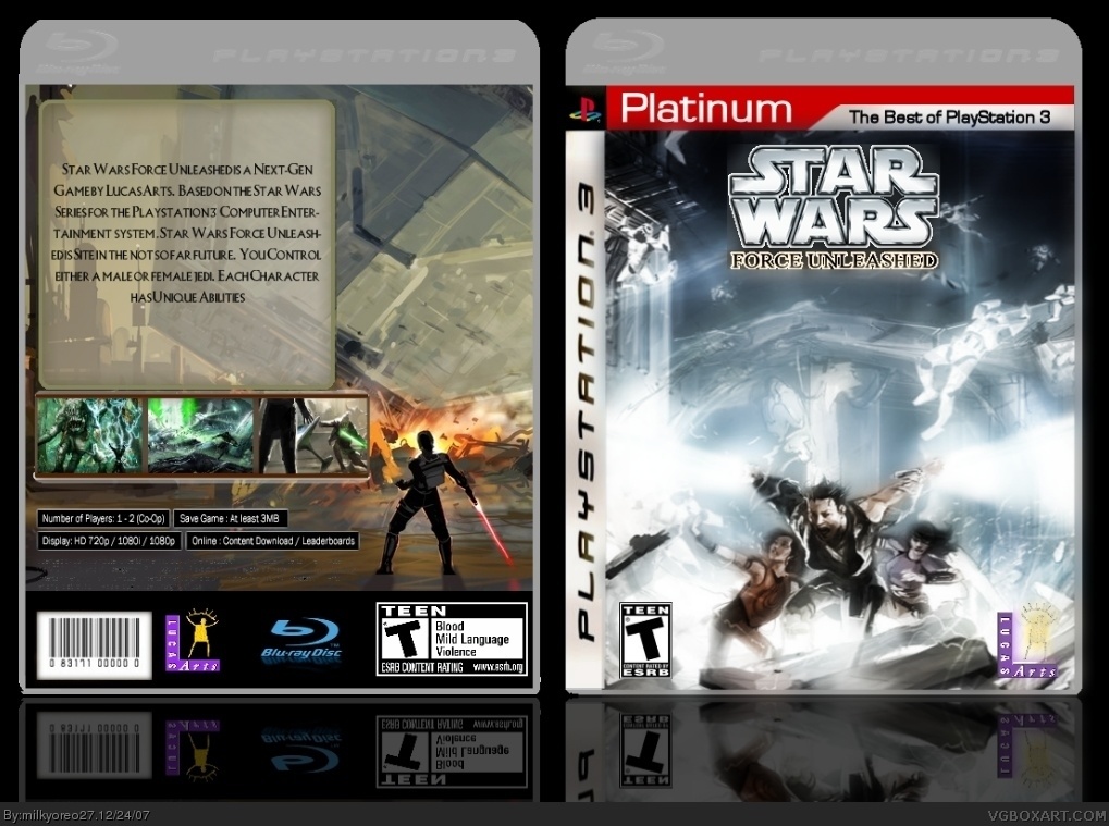 Viewing Full Size Star Wars The Force Unleashed Box Cover