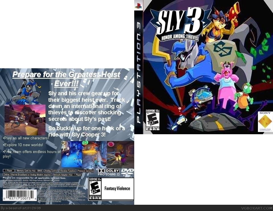 Sly 3 Band of Theives box cover
