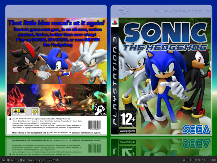 Sonic the Hedgehog 2006 06 PS3 PlayStation 3 Game Shadow Silver Adventure  SEGA