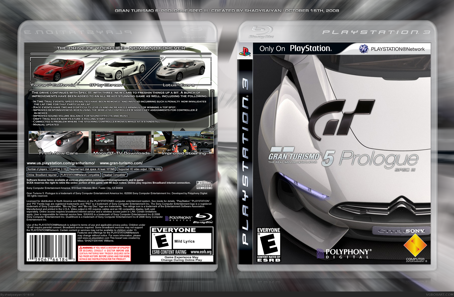 Gran Turismo 5: Prologue Spec III box cover