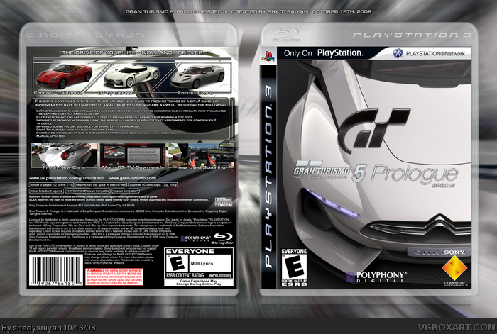 Gran Turismo 5: Prologue Spec III box art cover