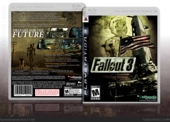 Fallout 3 Playstation 3 Box Art Cover By Radioactive Bob