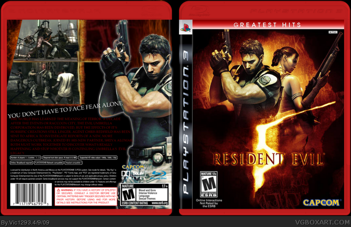 MEGA RARE RESIDENT EVIL 5 PS3 PLAYSTATION 3 GAME MAGAZINE COVER FOR  COLLECTORS
