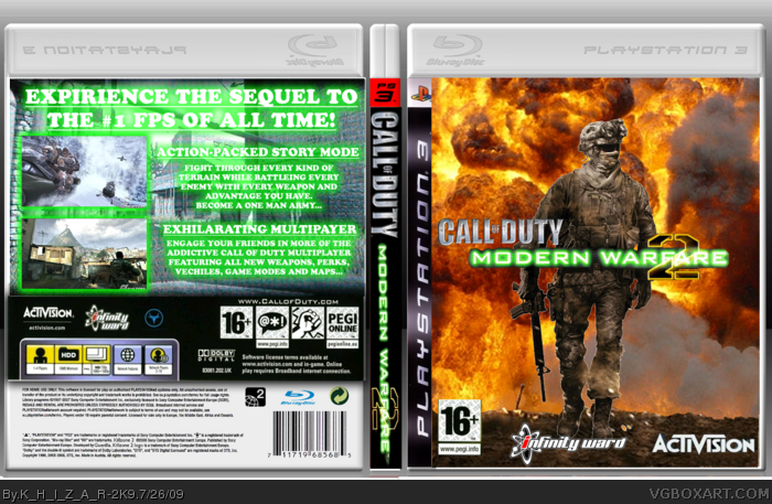 Modern Warfare 2 Playstation 3 Box Art Cover By K H I Z A R 2k9