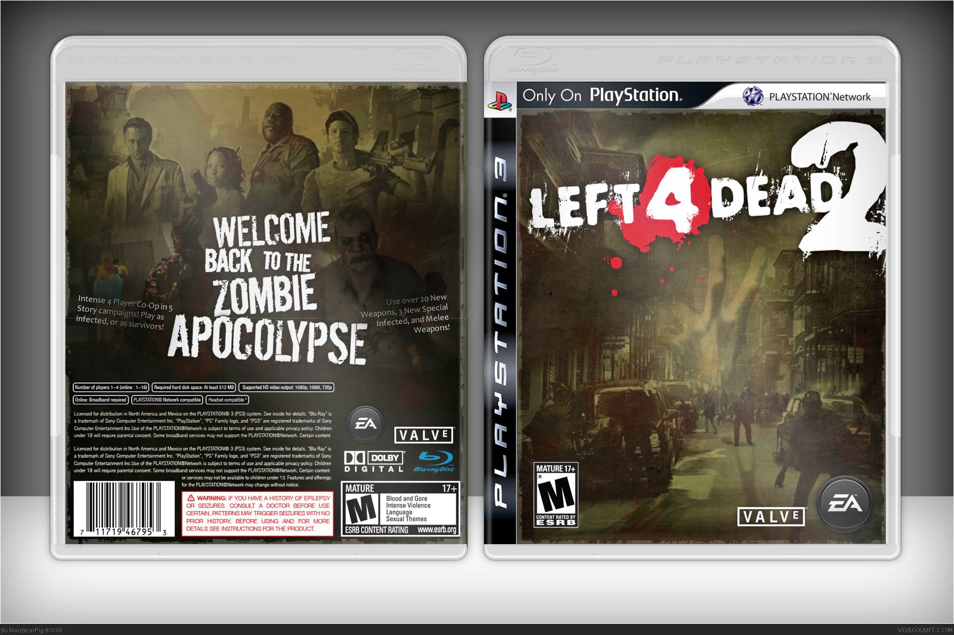 Lucht koel Ambient Left 4 Dead 2 PlayStation 3 Box Art Cover by ManBearPig